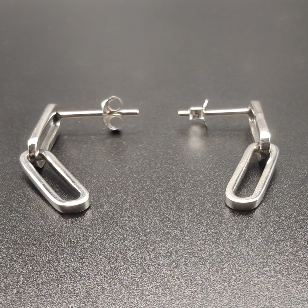 Lina – Delicate Fair Trade Silver Link Earrings
