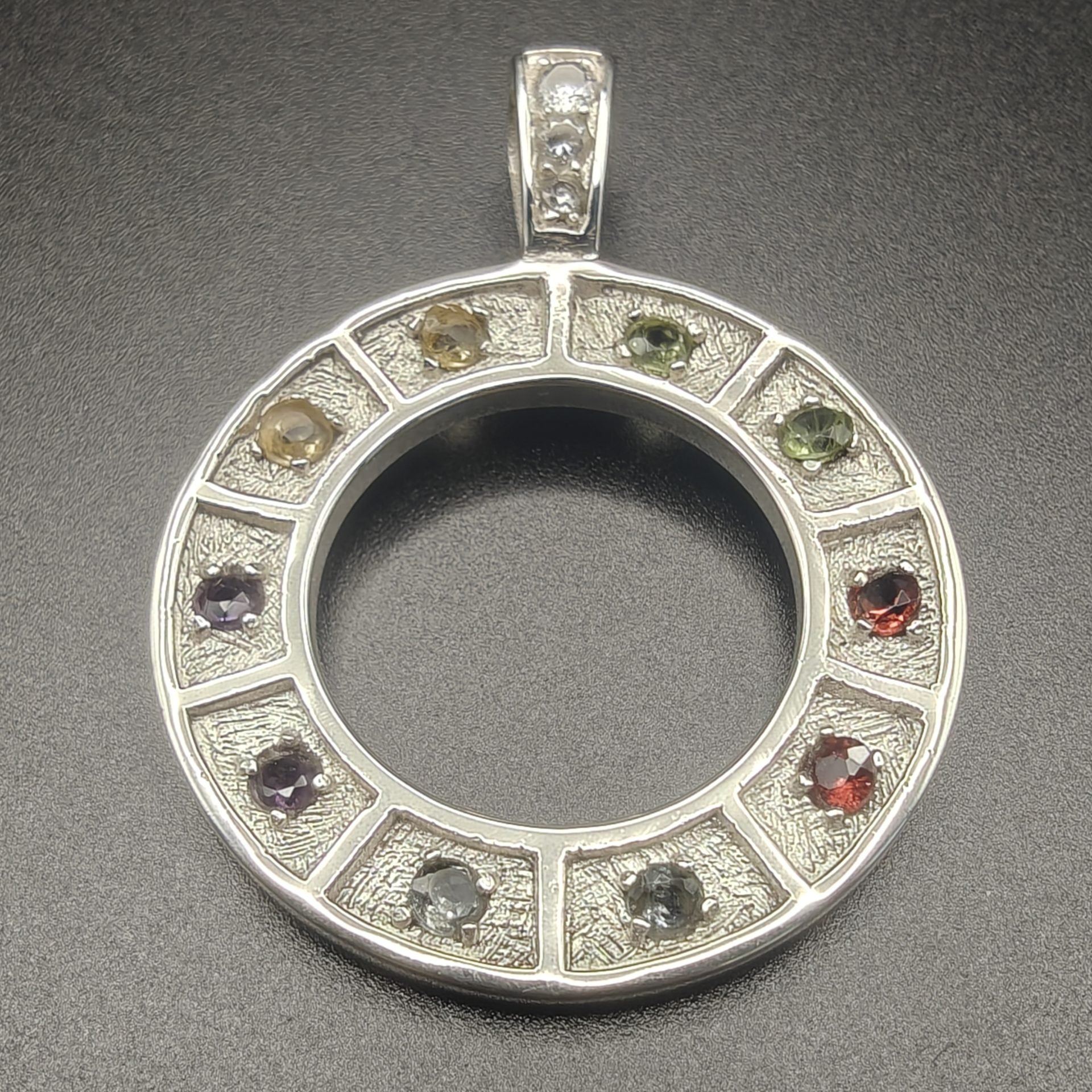 Meili – Multicolor Natural Stone Fair Trade Silver Pendant Limited Edition
